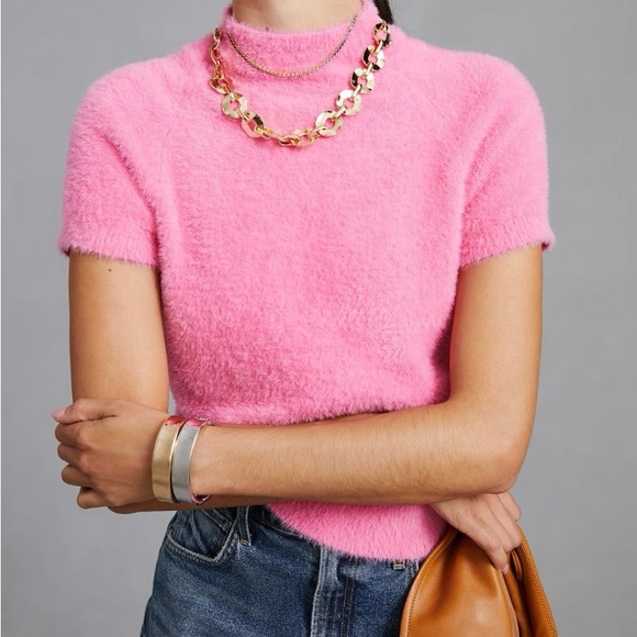 Maeve Eyelash Mock-Neck Sweater Tee - Picture 5 of 8